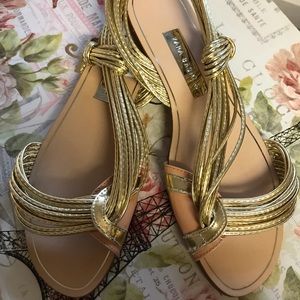 Zara Golden Sandals - Size 6.5